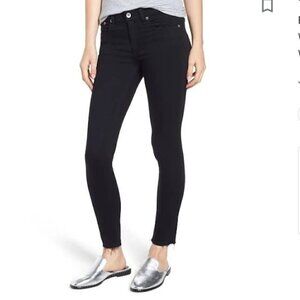 Rag & bone women US 29 black jeans ankle skinny raw hem zipper fly Modal blend